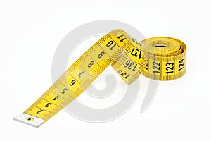 Measured tape of yellow color