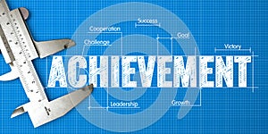 Measurement of Achievement. Business Concept on the Blueprint.