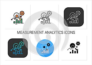 Measurement analytics icons set