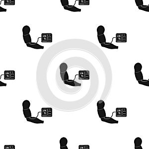 Measurement of blood pressure with a tonometer. Medicine single icon in black style vector symbol stock illustration web