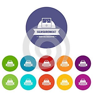 Measurement instrument icons set vector color