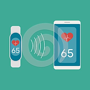 Measurement and monitoring of blood pressure with modern gadgets and mobile applications. Man checking arterial blood pressure
