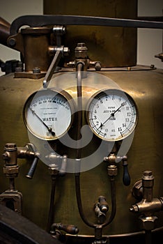 Measuring analog indicators - steampunk retro style equipment