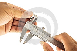 Measuring bearing by vernier caliper