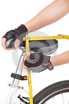 Measuring bike saddle