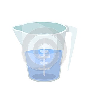 Measuring cup, beaker flat vector illustration