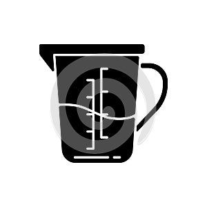 Measuring cup black glyph icon