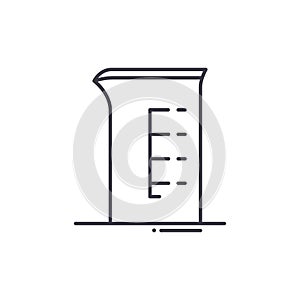 Measuring cup concept icon, linear isolated illustration, thin line vector, web design sign, outline concept symbol with