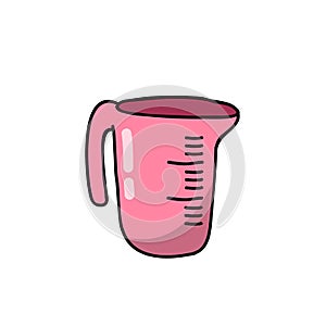 Measuring cup doodle icon, vector illustration