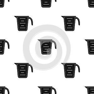 Measuring cup icon in black style isolated on white background. Kitchen pattern stock vector illustration.