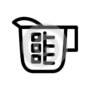 measuring cup icon or logo isolated sign symbol vector illustration