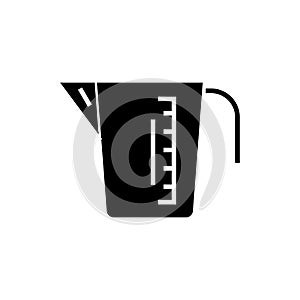 Measuring cup icon, vector illustration, black sign on isolated background