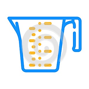 measuring cup kitchen cookware color icon vector illustration