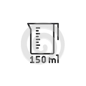 Measuring cup for kitchen line icon