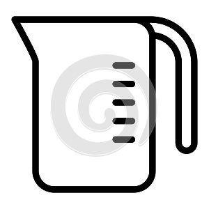 Measuring cup line icon. Measuring jug vector illustration isolated on white. Container outline style design, designed