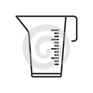 Measuring cup line icon, outline vector sign, linear style pictogram isolated on white.
