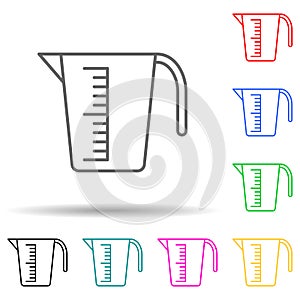 measuring cup multi color style icon. Simple thin line, outline vector of measuring Instruments icons for ui and ux, website or