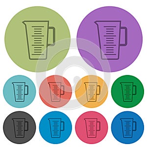 Measuring cup outline color darker flat icons