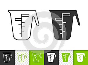 Measuring Cup simple black line vector icon