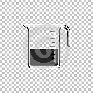 Measuring cup to measure dry and liquid food icon isolated on transparent background. Plastic graduated beaker with