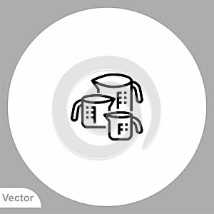 Measuring cup vector icon sign symbol