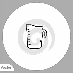 Measuring cup vector icon sign symbol