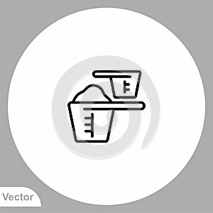 Measuring cup vector icon sign symbol