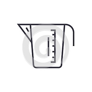 Measuring cup vector line icon, sign, illustration on background, editable strokes