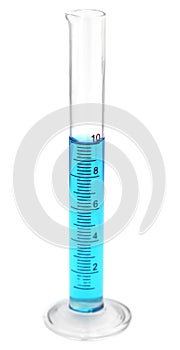 Measuring cylinder with liquid chemical