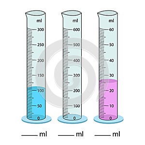 Measuring cylinder. Vector illustration.