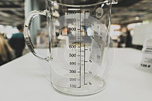 Measuring glass cup of millilitres pint litre chemistry cooking photo