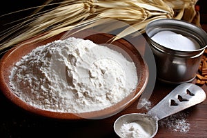 measuring gluten-free flour for a baking recipe