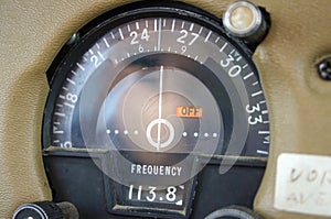 Measuring instrument inside an old plane