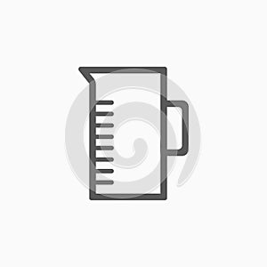 Measuring jug icon, jug vector, kitchenware illustration