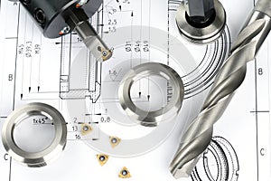 Measuring metal components photo