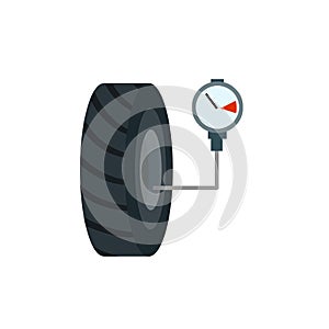 Measuring the pressure in a car tire. Wheel repairs. Service and support