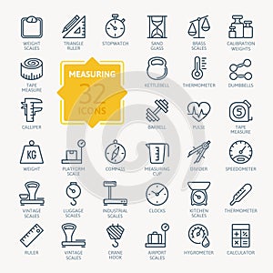 Measuring related Icon set. Vector Illustration