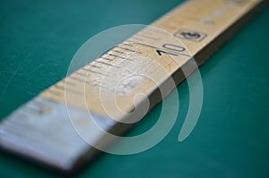 Measuring ruler for cutting materials.