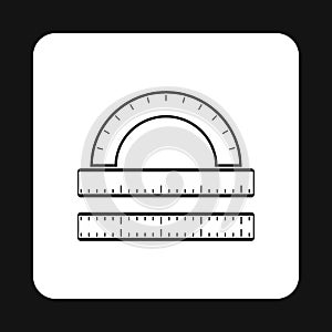 Measuring ruler icon, simple style