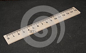 Measuring ruler isolated on black background
