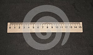 Measuring ruler isolated on black background