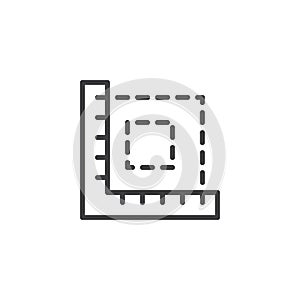 Measuring ruler outline icon
