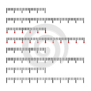 Measuring scale set meter symbol. Vector icon isloated on white background