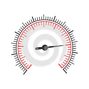 Measuring scale with two roaund charts and arrow. Template of pressure meter, manometer, speedometer, barometer, compass