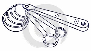 Measuring Spoons Set Illustration Kitchen Baking Tools, vector design Generative AI