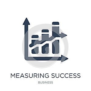 measuring success icon in trendy design style. measuring success icon isolated on white background. measuring success vector icon