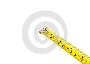 Measuring tape with centimeters and inches isolated on white background