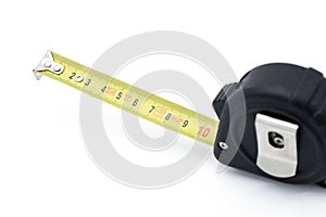 Measuring tape in centimeters on a white background