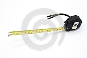 Measuring tape in centimeters on a white background