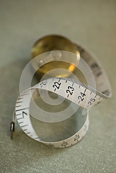 Measuring Tape on Fabric-Covered Surface